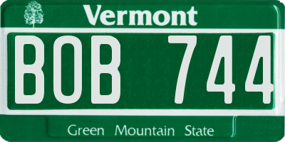 VT license plate BOB744