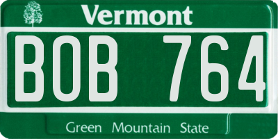 VT license plate BOB764
