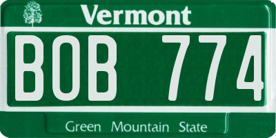 VT license plate BOB774