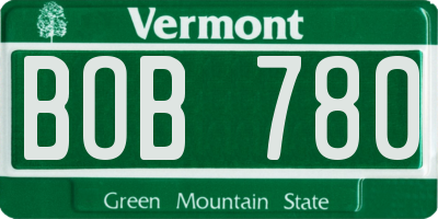 VT license plate BOB780