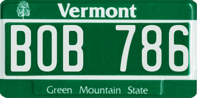 VT license plate BOB786