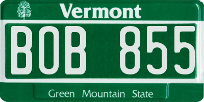 VT license plate BOB855