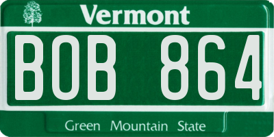 VT license plate BOB864
