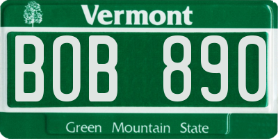 VT license plate BOB890