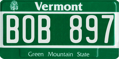 VT license plate BOB897