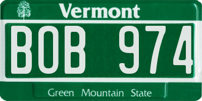 VT license plate BOB974