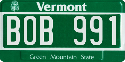 VT license plate BOB991