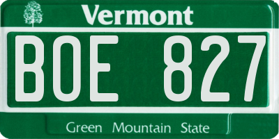VT license plate BOE827