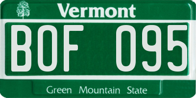 VT license plate BOF095