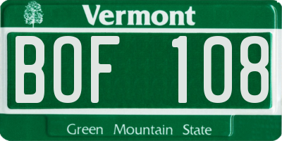 VT license plate BOF108