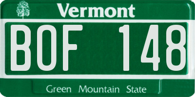 VT license plate BOF148