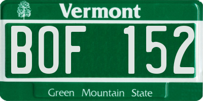 VT license plate BOF152