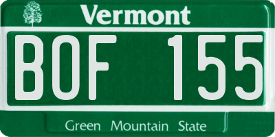 VT license plate BOF155