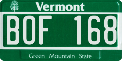 VT license plate BOF168