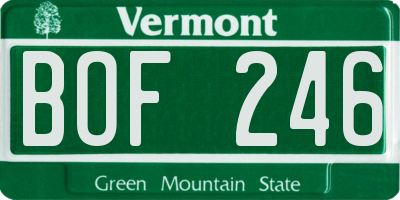 VT license plate BOF246