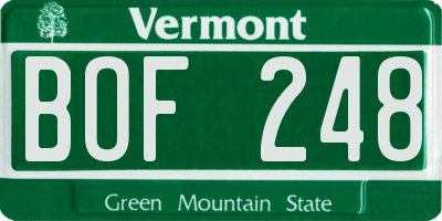 VT license plate BOF248