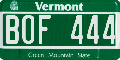 VT license plate BOF444