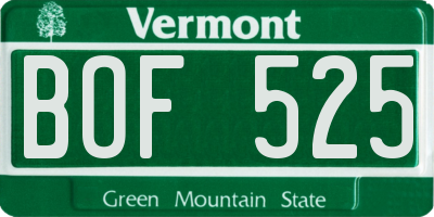 VT license plate BOF525