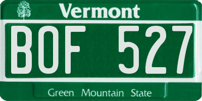 VT license plate BOF527