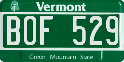 VT license plate BOF529