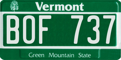 VT license plate BOF737