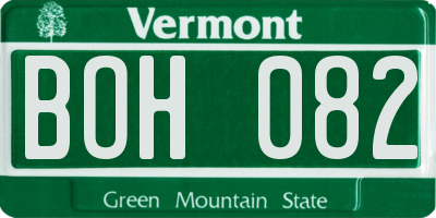 VT license plate BOH082