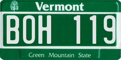VT license plate BOH119
