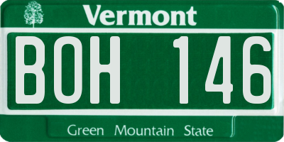 VT license plate BOH146