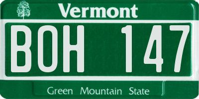 VT license plate BOH147