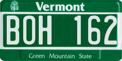 VT license plate BOH162