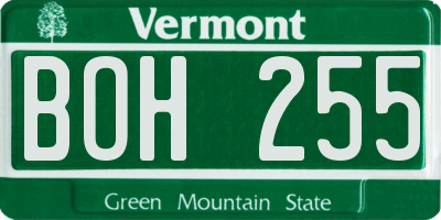 VT license plate BOH255