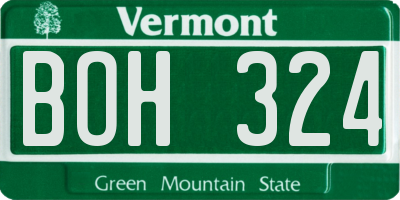 VT license plate BOH324