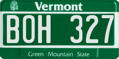 VT license plate BOH327