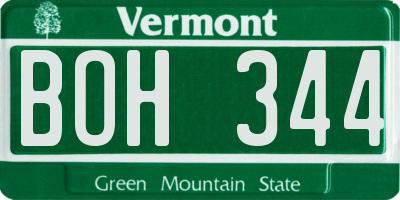 VT license plate BOH344