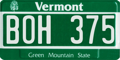 VT license plate BOH375
