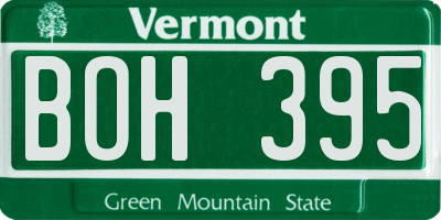 VT license plate BOH395