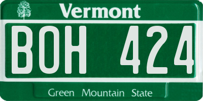 VT license plate BOH424
