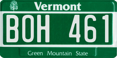 VT license plate BOH461