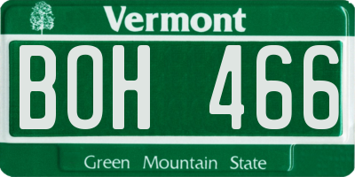 VT license plate BOH466