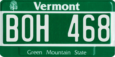 VT license plate BOH468
