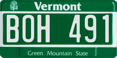 VT license plate BOH491