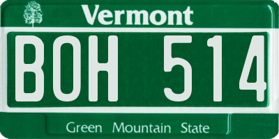 VT license plate BOH514