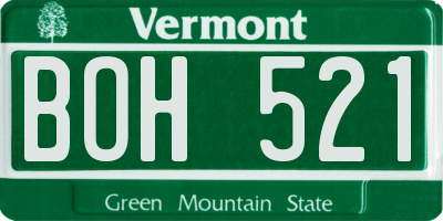 VT license plate BOH521