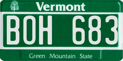 VT license plate BOH683