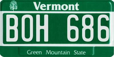 VT license plate BOH686