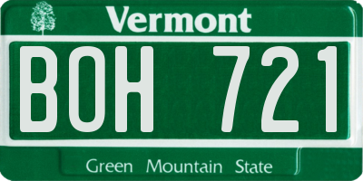 VT license plate BOH721