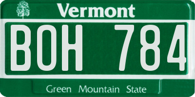 VT license plate BOH784