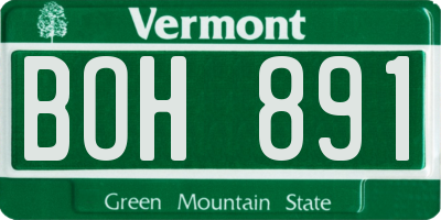 VT license plate BOH891