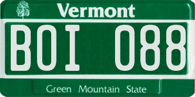 VT license plate BOI088