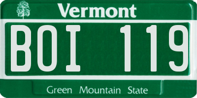 VT license plate BOI119